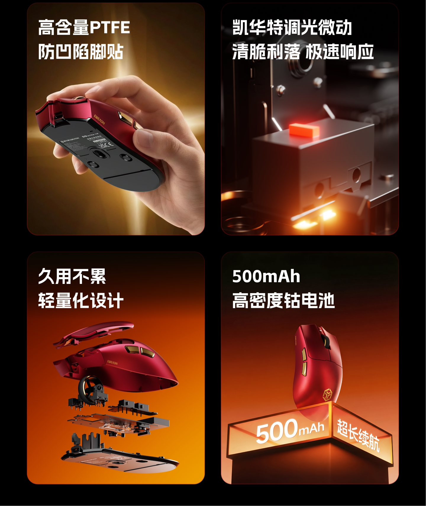 EWEADN S9 Pro Ultra V2 Lightweight Wireless Gaming Mouse Tri-Mode Tri-model Mouse 2.4G USB-CBT 8K Polling 26K DPI PAW3395 Mice