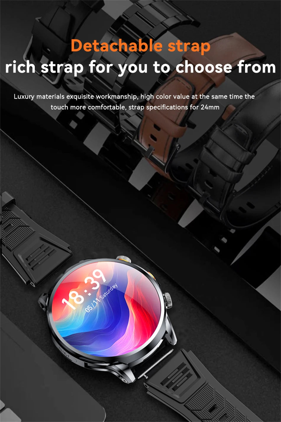 8GB+128GB RAM 5G/4G Smart Watch 1.95 inch AMOLED 1880mah Battery 500W Camera GPS WIFI Google APP Download Smartwatch Android 9.0