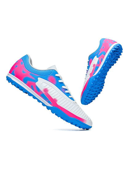 Chaussures de football pour hommes adultes, modèle TF, à tiges hautes, avec empeigne souple en PU, semelles antidérapantes et crampons, idéales pour les matchs et l'entraînement sur gazon synthétique.