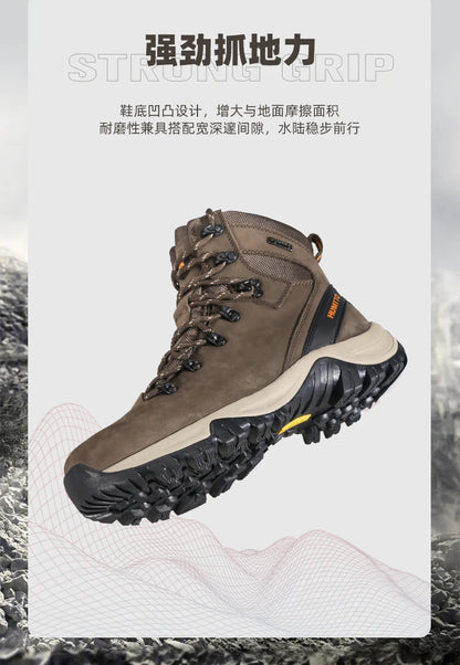 HUMTTO vandresko, vandtætte jagtstøvler til mænd, taktiske ørken-kampstøvler, ankelhøje trekkingstøvler til mænd og kvinder, varme lædersneakers