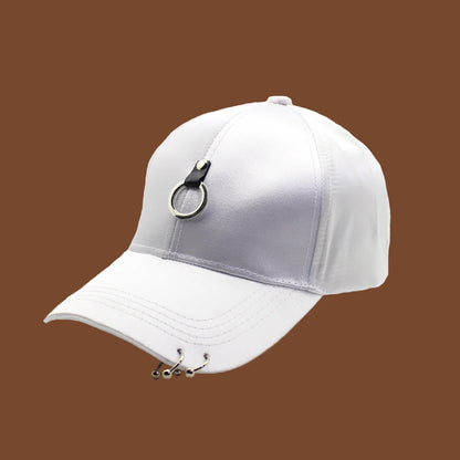 Kvinder Mænd Hip Hop K-pop Snapback-baseballkasket Ensfarvet med ring Sport Dans Rejse Elsker Far-kasket Kasketter Streetwear Justerbar