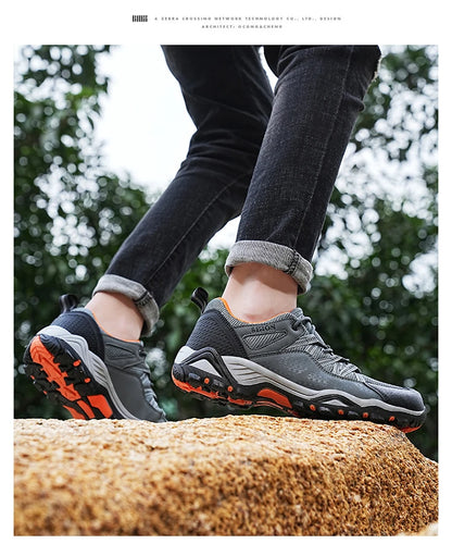 Scarpe da trekking da uomo Brand in mesh traspirante, scarpe da viaggio outdoor impermeabili per caccia e pesca, scarpe sportive da montagna, fuoristrada e riding