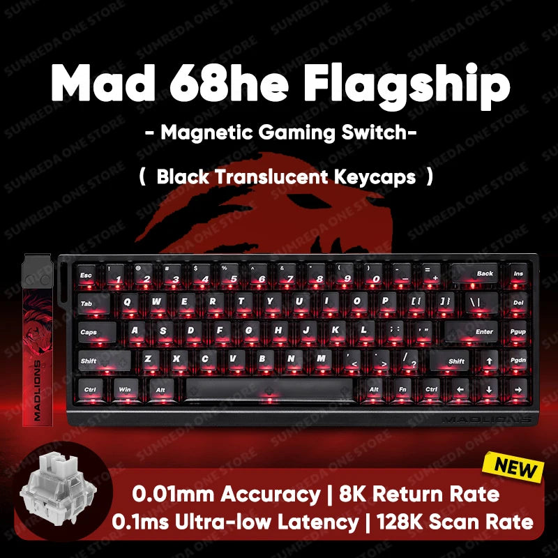 Madlions mad60he Mad60 Mad68 HE Mechanical Keyboard Magnetic Switch Mad60he Wired Game Keyboard Rapid Trigger Rgb Keyboard