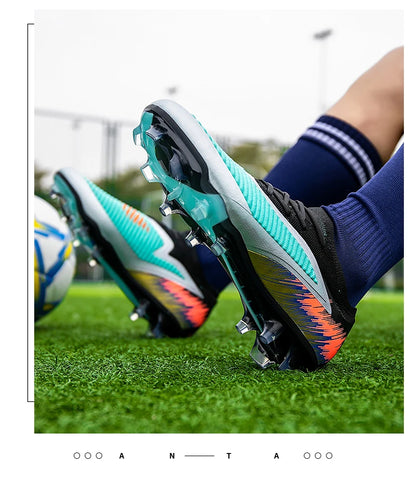 Botas de fútbol para hombre, nuevas, ultraligeras, para entrenamiento al aire libre, dropshipping, zapatillas de fútbol con tacos, clavos largos FG antideslizantes