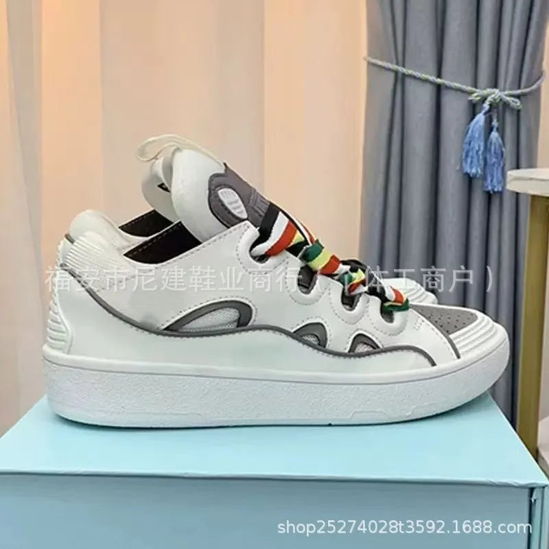 Comfortable High Heel Skate Shoes Thick-Soled Casual Sporty Dad Bag Shoes Vietnamese Cambodian New Style Knot-Tied Slip-On