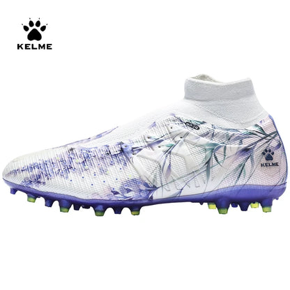 Kelme Football Shoes Men's High Top Professional TF Broken Nail Adult Training Shoes MG Football Shoes Short Nail Football Boots.