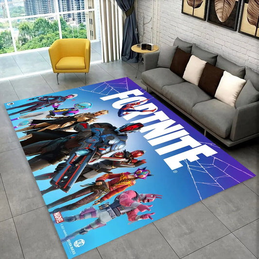 F-Fortnites килим с анимационен гейм дизайн за игрална стая, спалня, дневна, диван и декорация на входа, интериорен килим, неплъзгаща се подова постелка, подарък