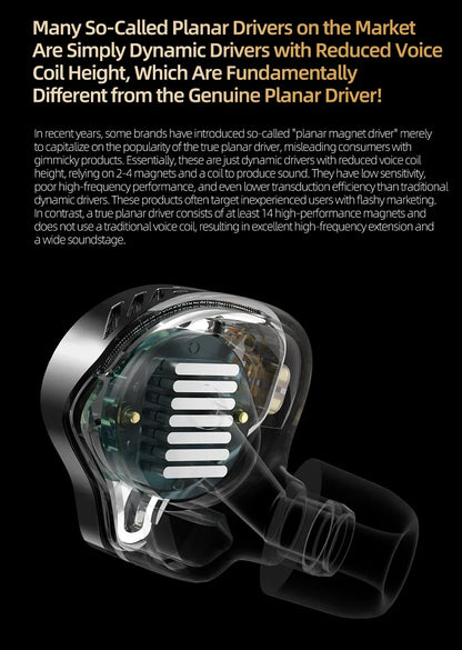 KZ PRX Fourth-Generation Planar Diaphragm Earphone HiFi Bass Earbuds Monitor Headset Sport Music IEM Replaceable Cable