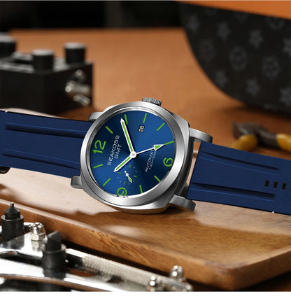 SEAKOSS GMT Men‘s Diving Automatic Mechanical Watches Seagull ST2557 Movement 316L Super Luminous Calendar 10Bar Reloj Homber