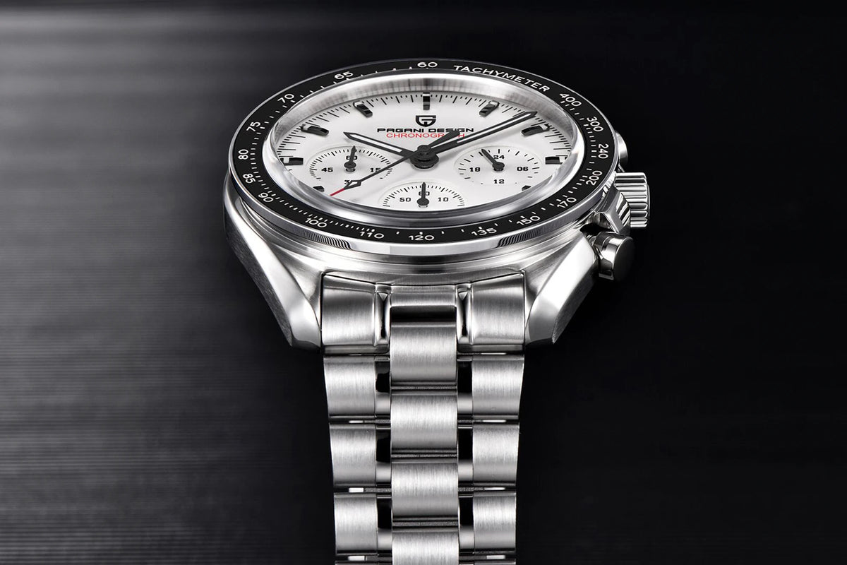 PAGANI DESIGN Saturn Men's Watches 2026 New Top Luxury Quartz Watch Men Light Tan Chronograph AR Sapphire crystal Wristwatch Men