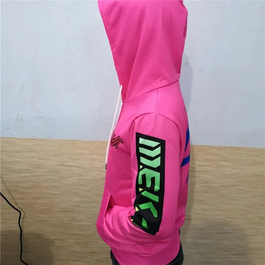 Animepelihuppari, 3D-painatus, Overwatches DVA DJ -cosplay-asu, naisten, miesten ja pariskuntien hupullinen takki, yläosa, vaate
