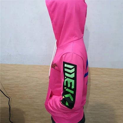 Animepelihuppari, 3D-painatus, Overwatches DVA DJ -cosplay-asu, naisten, miesten ja pariskuntien hupullinen takki, yläosa, vaate