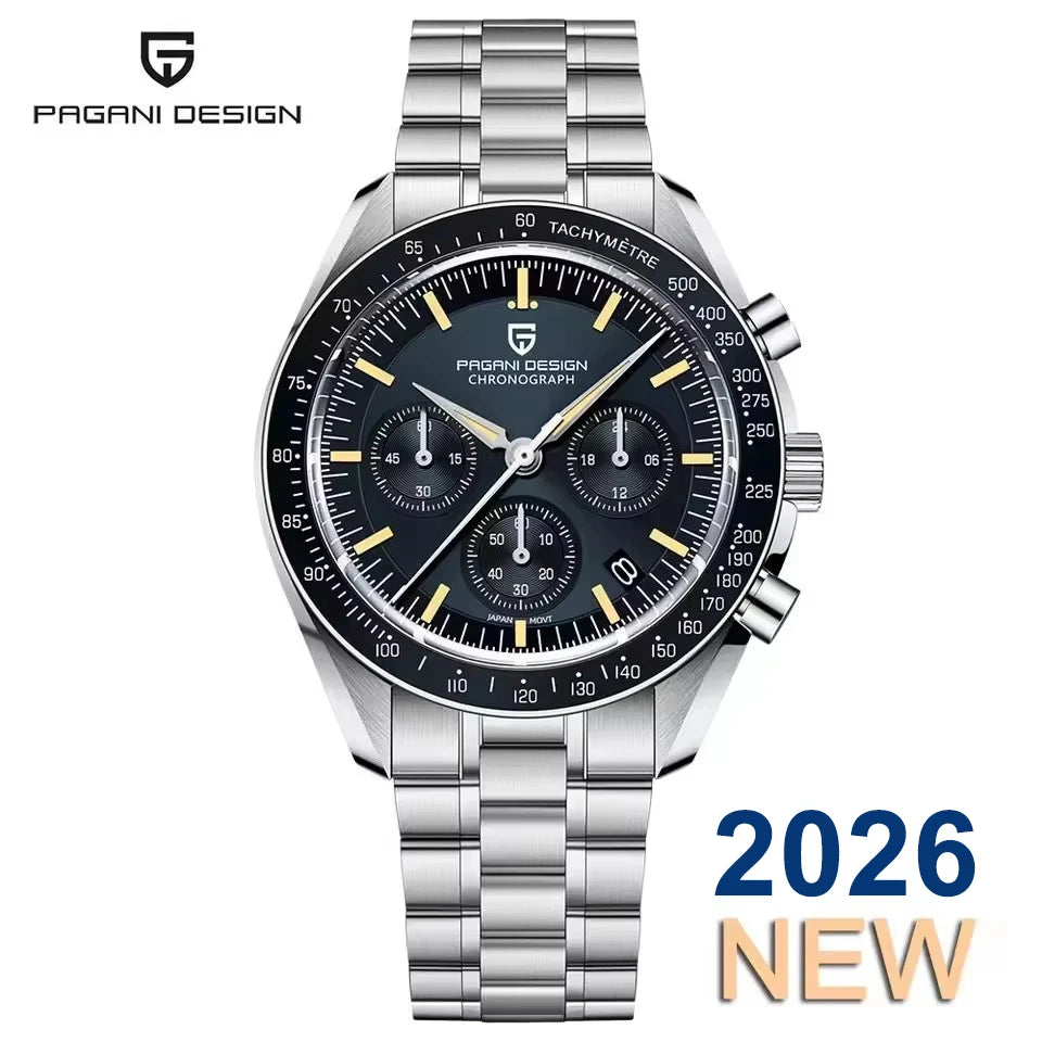 PAGANI DESIGN 2026 New Moon Watch For Men Quartz Multifunction Chronograph Sports Mens Watches Top Brand Luxury Sapphire Mirror