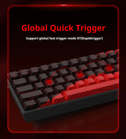 FGG MAD60 Gaming-RGB-Tastatur mit magnetischen Schaltern, fürs Gaming, Full-Key-Hot-Swap, schnelle Reaktionszeit, individuell anpassbare Gaming-Tastatur für Einsteiger