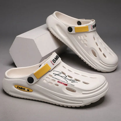 Sandales d'été pour hommes, pantoufles décontractées massantes, claquettes antidérapantes, sandales pour hommes, chaussures de plage à trous pour intérieur et extérieur, grandes tailles