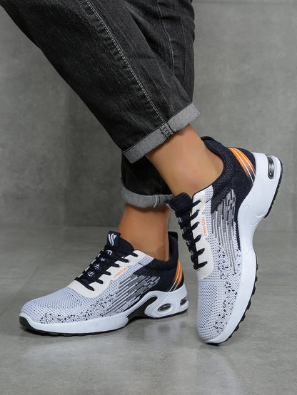 Zapatos para hombre, calzado casual para hombre, malla transpirable, amortiguación de aire, suela suave, zapatillas deportivas modernas con bloques de color