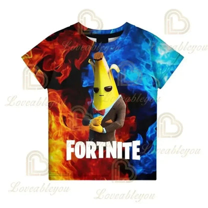 T-shirt Battle Royale 3D Fortnite da uomo e donna, ragazzi e ragazze, top cartoon Victory, abbigliamento teen, bambini, eroe del gioco, magliette e top