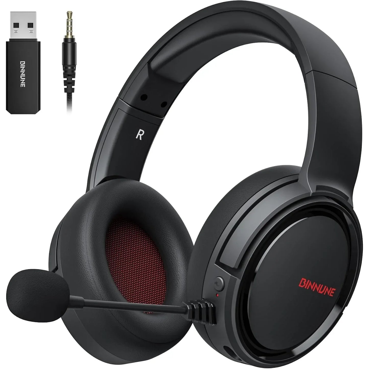 BINNUNE 2.4GHz Wireless Gaming Headphones BW02 with Flip Mic Bluetooth Headsets Gamer for Ps5/4,PC,Mac,Laptop,Computer