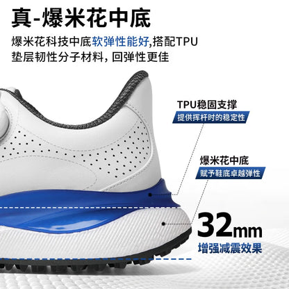 PGM Golf Men's Sports Sneakers Super Soft Popcorn Midsole Knob Lace Anti Slip Breathable Golf Shoes