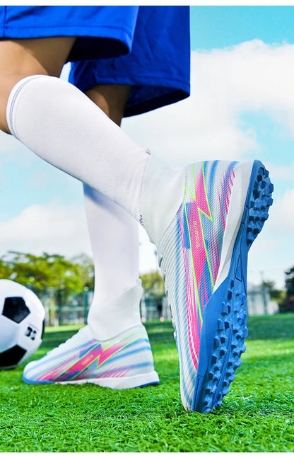 Nouvelles chaussures de football pour hommes, chaussures de match montantes, chaussures de futsal de haute qualité, chaussures de football d'intérieur antidérapantes, baskets d'extérieur, crampons pour gazon, meilleures v