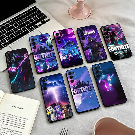 Game F-F-Fortnites Phone Case For Samsung S25,S24,S21,S22,S23,S30,Ultra,S20,Plus,Fe,Lite,Note,10,Black Cover