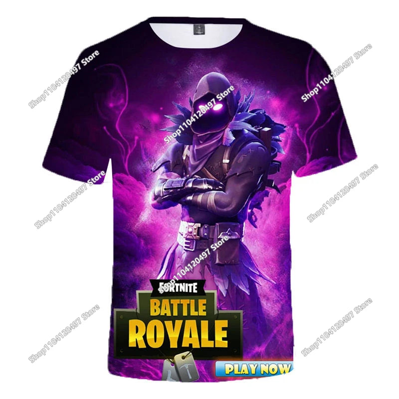 Kinder-Sommer-T-Shirt Battle Royale Fortnite Hero Victory 3D-T-Shirt – Shirts für Jungen, Mädchen und Babys