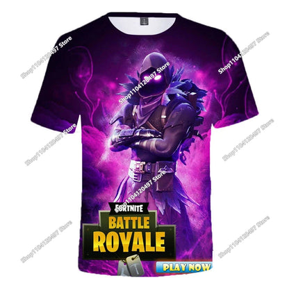 Kinder-Sommer-T-Shirt Battle Royale Fortnite Hero Victory 3D-T-Shirt – Shirts für Jungen, Mädchen und Babys