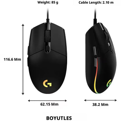 Logitech G102  Wired Gaming Mouse RGB Backlight 8000DPI Optical Sensor 6 Programmable Buttons for PC Laptop Gamers