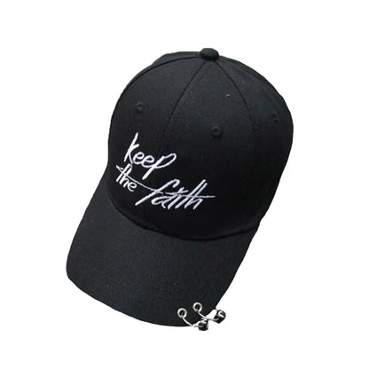 Kvinder Mænd Hip Hop K-pop Snapback-baseballkasket Ensfarvet med ring Sport Dans Rejse Elsker Far-kasket Kasketter Streetwear Justerbar