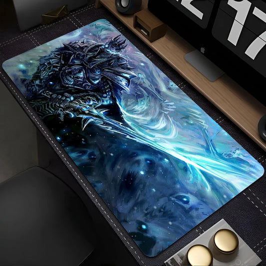 World of Warcraft Lich King pelės kilimėlis PC HD anime žaidimų aksesuaras klaviatūrai, pelės kilimėlis nešiojamajam kompiuteriui, XXL žaidimų kambario stalo kilimėlis kilimas