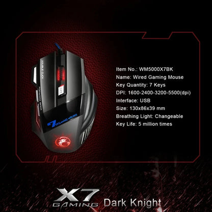 Wired Gaming Mouse Gamer Computer Mouse RGB Backlit Ergonomic Mouse Silent Backlight Mause LED 7 Buttons USB Mice For PC Desktop