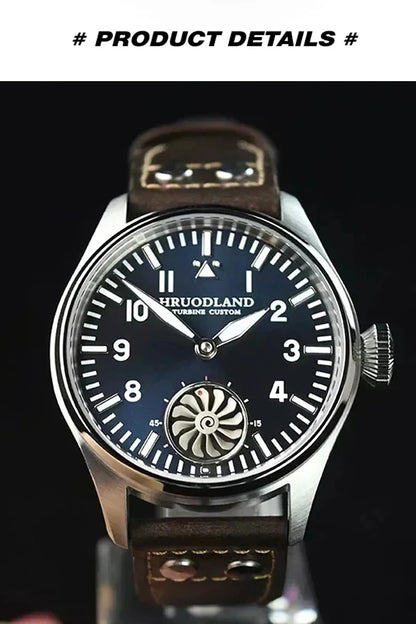 Hruodland Pilot St3620 Retro Men's Manual Mechanical Watch Luxury Sapphire Bgw-9 Night Light Turbine Waterproof 5Bar Reloj Hombr