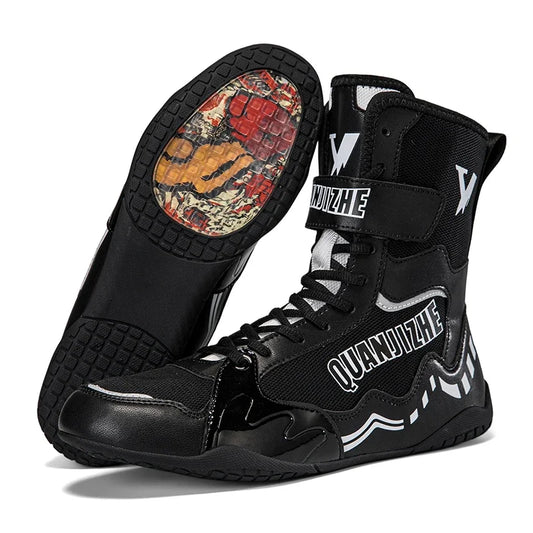 2026 Professional Wrestling Shoes For Men Lightweight Training Boxing Sneakers Large Size Black White Gym Outdoor Sports