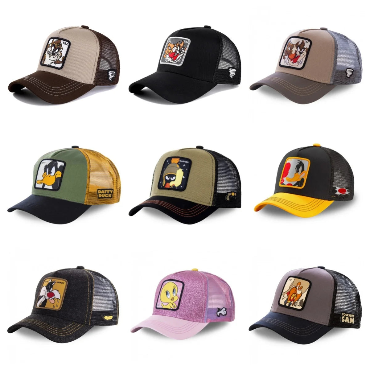 Casquette unisexe anime/dessin animé avec écusson brodé, casquette de baseball, casquette de camionneur, casquettes en maille, chapeau de soleil