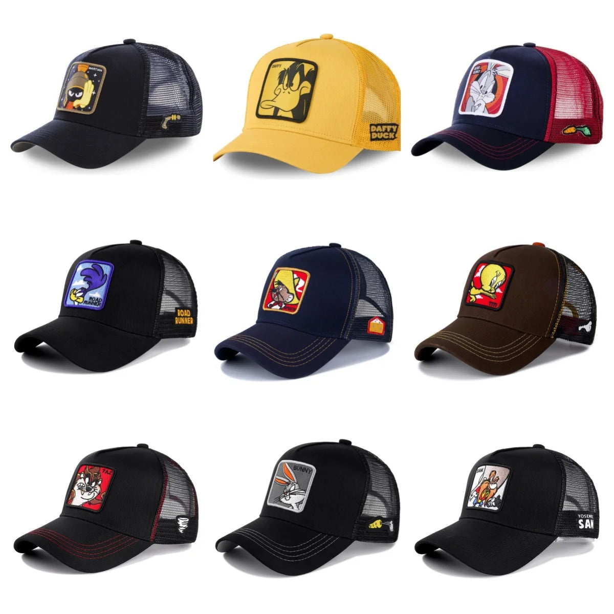 Casquette unisexe anime/dessin animé avec écusson brodé, casquette de baseball, casquette de camionneur, casquettes en maille, chapeau de soleil