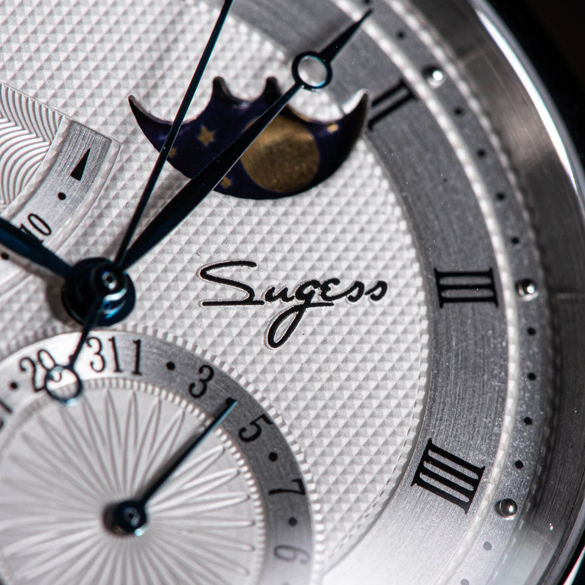 2023 Sugess Watch of Men Automatic Mechanical Moon-Phase Wristwatches Power Reserved  Sapphire WaterResistant Tianjin Movement