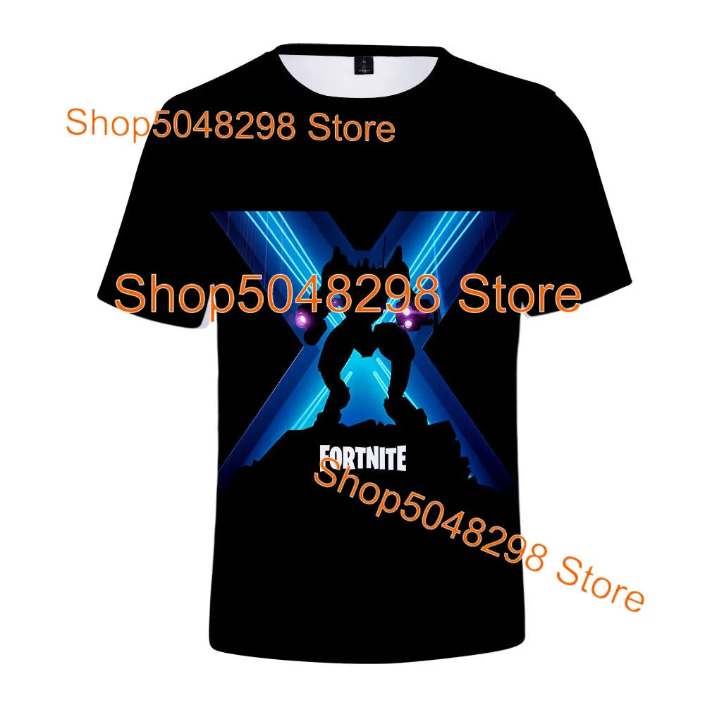 Bushranger Fortnite T-Shirt für Kinder, 3D-Print Banana Peely T-Shirt für Herren und Damen, Tee im Battle-Royale-Game-Design, Sommer-Top, Geburtstagsgeschenke