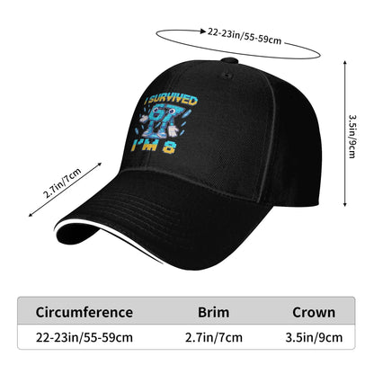Unisex 8-års fødselsdag „I'm 8 Year Old Six Seven Bruh 6 7 Brainrot Meme Hat“ solbaseballkasketter Nye baseballkasketter Solcremehatte