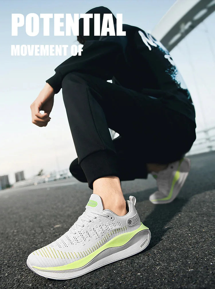Men's Cushioning Running Shoes EVA Midsole for Shock Absorption Lightweight & Breathable Mesh Sports Sneakers Gym and Walking