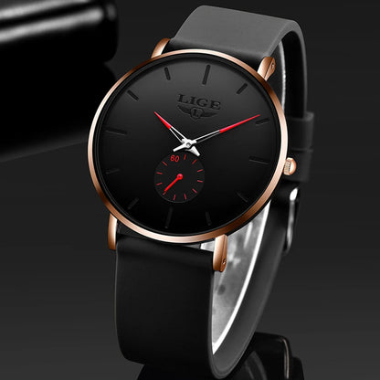 LIGE men’s watch – Sporty and trendy style, luxury brand, water-resistant, sleek and ultra-thin design, men’s quartz watch