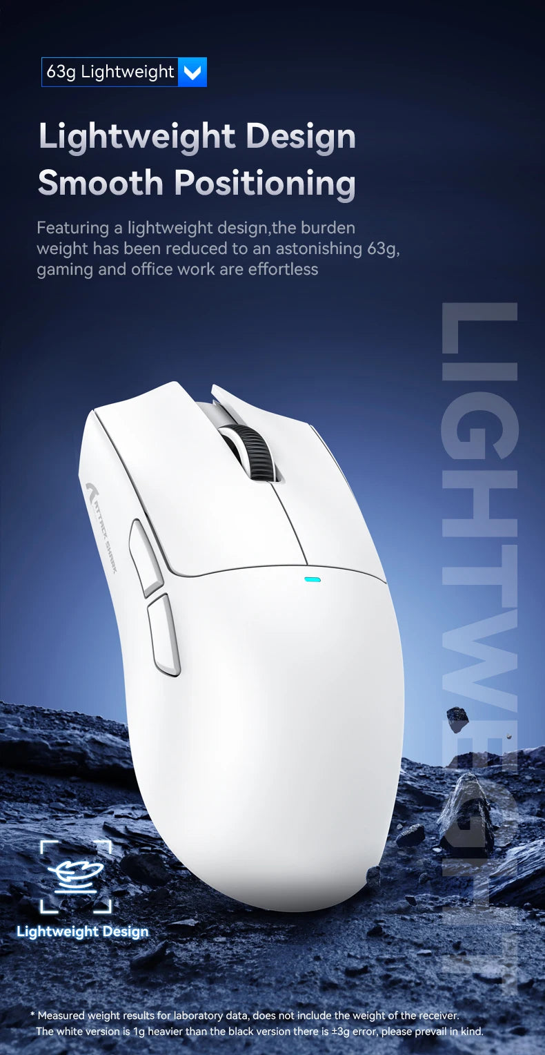 X11 Attack Shark Gaming Mouse Wireless 1K Hz PAW3311 Macro Magnetic RGB Docking Charger for Gaming