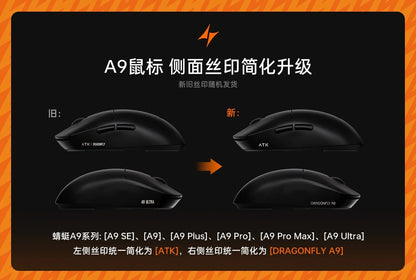 ATK A9 Wireless Gaming Mouse NearLink Technology Ergonomic PAW3395 Tri-Mode Bluetooth Low Latency Esports Mice PC