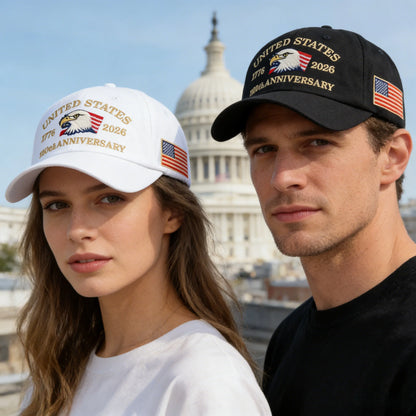 Hot Sale Unisex Baseball Cap American 250th Anniversary 1776-2026 Embroidered Hat Cap Eagle Pattern Outdoor Casual Dad Hat