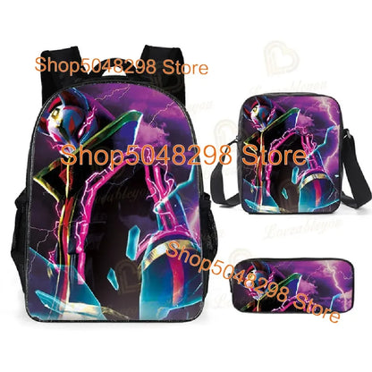Astuccio grande in canvas kawaii per penne e matite, per ragazzi e ragazze, stampa Fortnite, articoli scolastici, cancelleria, regalo di compleanno per adolescenti