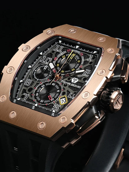 Orologio da uomo TSAR BOMBA New TB8204, cronografo al quarzo giapponese, impermeabile 50M, stile sportivo fashion, orologio da polso di lusso, regalo da uomo