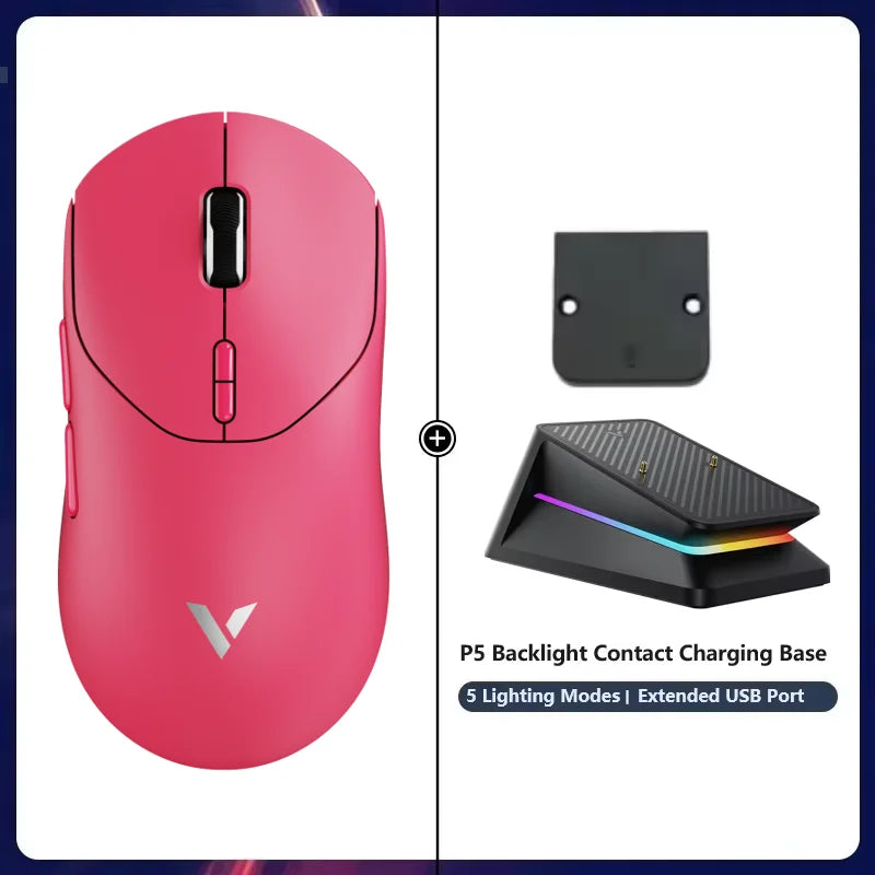 Rapoo VT2 MAX Wireless E-sports Gaming Mouse with 8K Polling Rate Optical Sensor Ergonomic Design 53g Lightweight for PC Latop