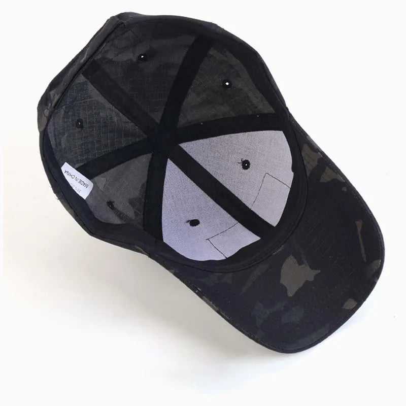 1 pz. Cappellini da baseball mimetici tattici da outdoor per soldati, da combattimento e paintball, cappellino regolabile, cappellini estivi con chiusura a scatto per uomo e donna