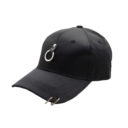 Kvinder Mænd Hip Hop K-pop Snapback-baseballkasket Ensfarvet med ring Sport Dans Rejse Elsker Far-kasket Kasketter Streetwear Justerbar