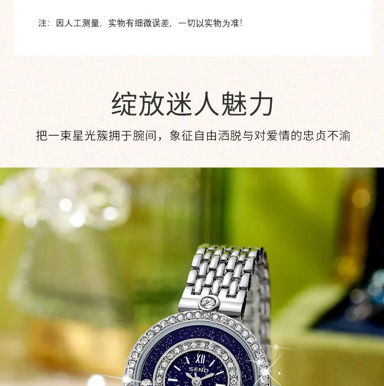 Women Bracelet Watches Silver Top Brand Luxury Ladies Wrist Watches Female Clock Full Steel Quartz Watches Elegant Fashion