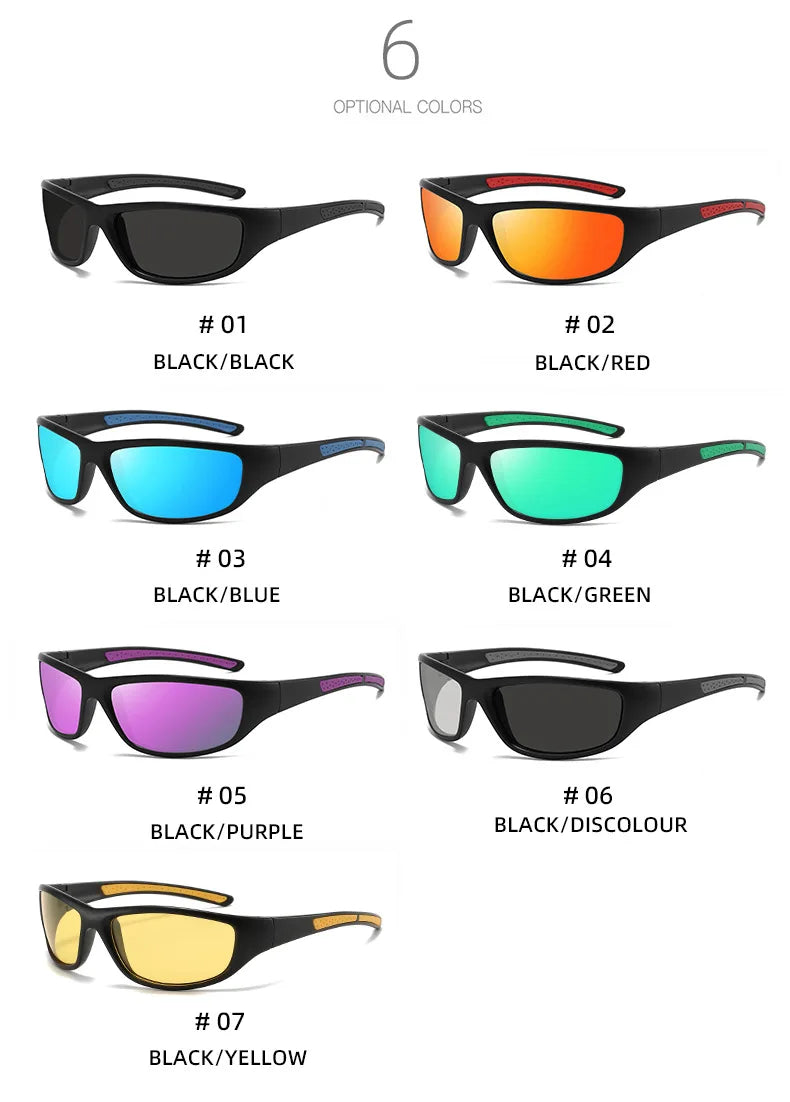 Lyxiga märkesdesignade polariserade solglasögon för män – utomhuscykling, solglasögon för bilkörning, ridning och sportglasögon 6123